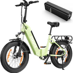 ESKUTE Star Elektrische fiets, inklapbaar, 36 V/25 Ah, afneembare accu, 50,8 cm Fat Tire (250 W), motor 250 W met draaimomentsensor, 7 snelheden, levensduur 120 km, e-bike voor volwassenen, groen