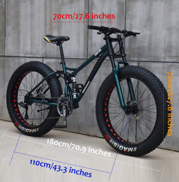 26 inch Mountainbike, 24-Speed Mountainbike voor Volwassenen, Carbon Stalen Frame, Full Suspension Schijfremmen Hardtail Fiets - Afbeelding 2