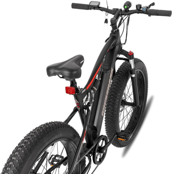 Hiland 26 inch Fat Tire mountainbike, Shimano 7 Speed Fat Bike, dubbele schijfrem, volledige vering mountainbike voor mannen en vrouwen - Afbeelding 2