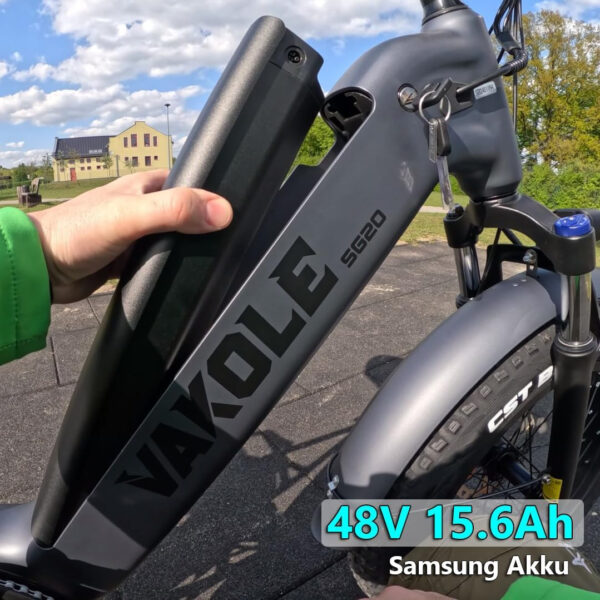 VAKOLE SG20 E-Bike Fatbike 20 inch met 48 V 15,6 Ah wisselaccu, bereik tot 110 km, 7 versnellingen e-mountainbike met app, elektrische fietsen voor heren en dames - Afbeelding 3